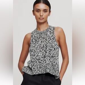 Banana Republic Black & White Marled Linen sweater Tank Sz Small 
NWT  / Linen
